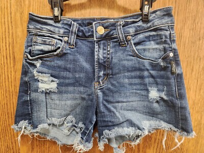 Silver Jeans Suki Shorts Womens 24 Blue Denim Stretch Dark Wash