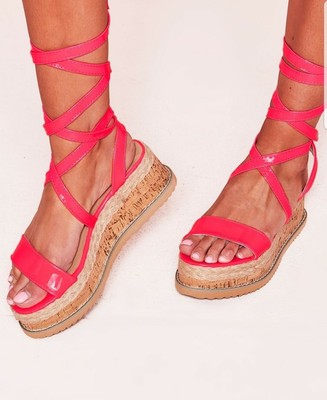 bright pink wedges