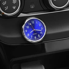 Mini Blue Luminous Pocket Quartz Analog Watch Clock Car Interior Accessories