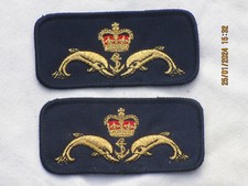 Royal Navy Submarine Badge: Delfine ,Krone & Anker,U Boot Abzeichen, 2x