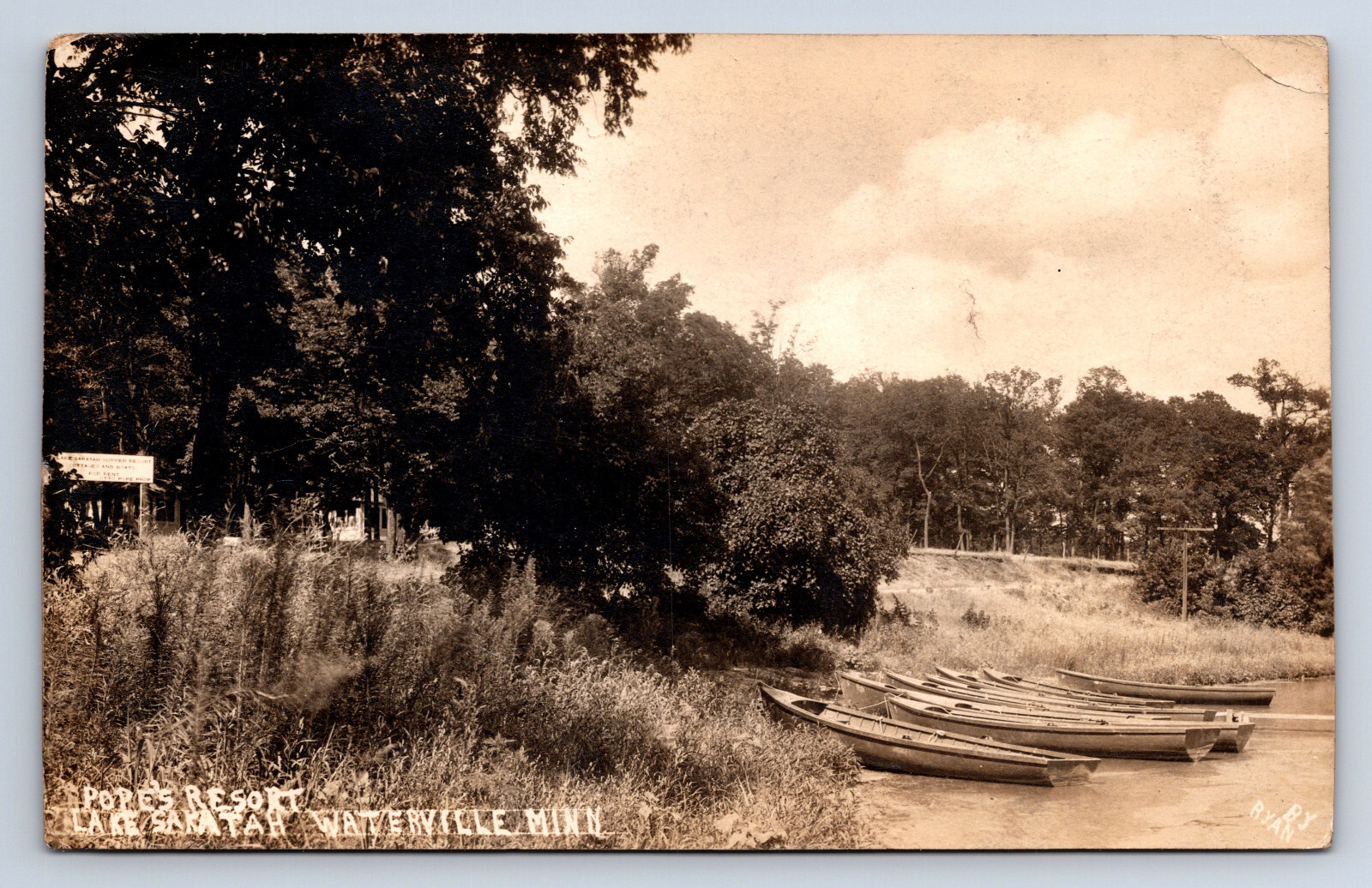 Vintage RPPC Waterville MN Lake Sakatah Pope's Resort Boats N4 eBay