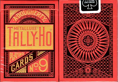 Tally Ho Circle Back Metalluxe red playing cards