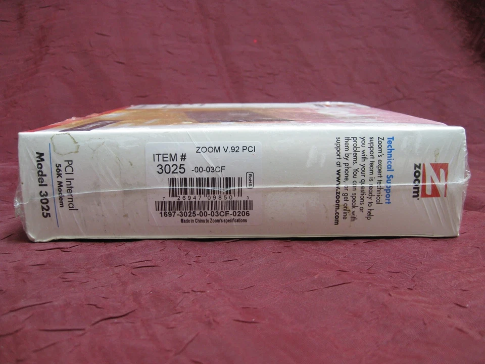 Zoom 56K V.92 internal Fax Modem Model 3025 Windows MAC Computer card New Sealed - Image 4 of 4