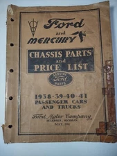 Vtg Ford & Mercury 1938-39-40-41 Chassis Parts Price List Passenger Cars & Truck