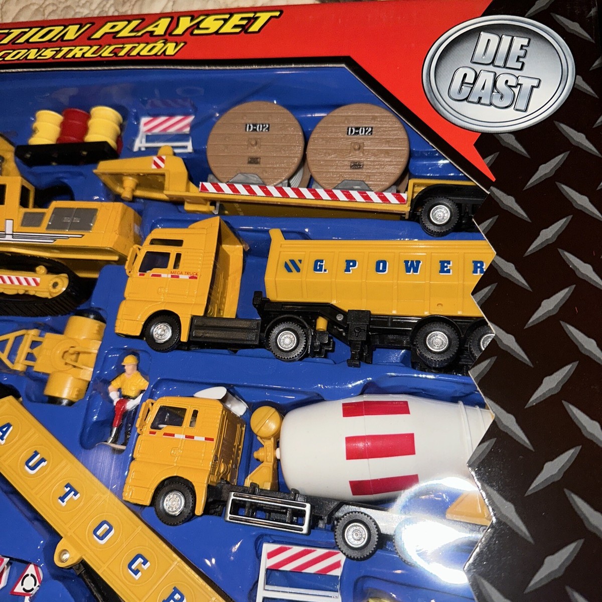 Fast lane construction playset Die Cast W/ Plastic Parts 42 Pieces