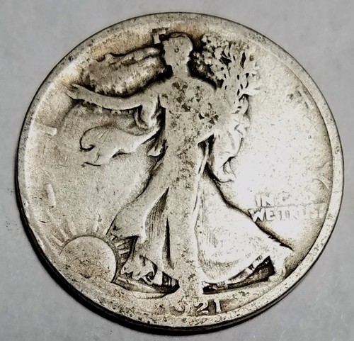 1921 50C Walking Liberty Half Dollar-Good Free USA Ship 90% Silver-Key!