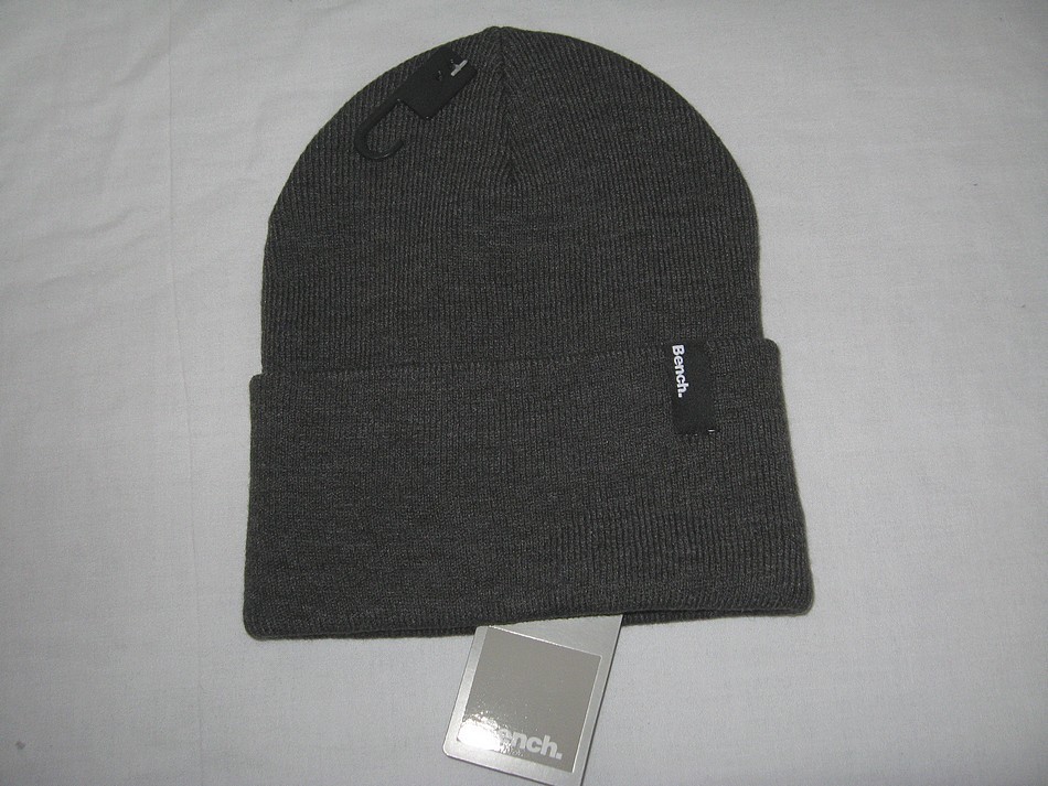 BENCH Cuffed  Knitted  Beanie Hat   Charcoal Grey