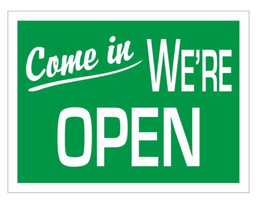 COME IN WE'RE OPEN / SORRY WE'RE CLOSED SHOP WINDOW SIGN - ANY COLOUR AVAILABLE - Picture 6 of 16