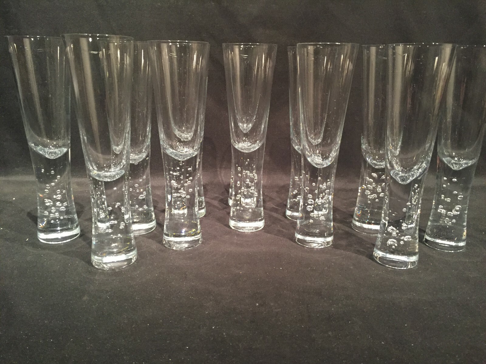 Krosno Verve Champagne Flute Crystal Glass Bubble Stem Handmade Crate