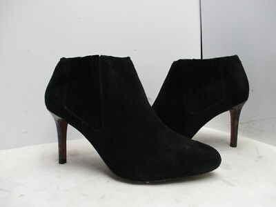 Coach Dovelyn Black Suede Leather High Heel Ankle Fashion Boots Womens Sz  B