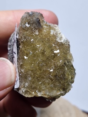 Cubic Fluorite Yellow Olive Green 62.35 gr Asturias Spain Natural Mineral...
