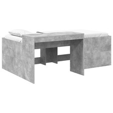 Image of Bed Frame with Desk 2 pcs Artisian Oak Bedroom Furniture Urban Modern vidaXL