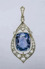 12.7Ct Art Deco Style Lab-Created Diamond 14K White Gold FN Engagement Pendant