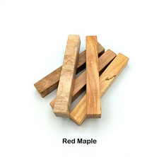Maple, Red Soft Pen Blanks - Multiple Sizes - You Pick Size Grain