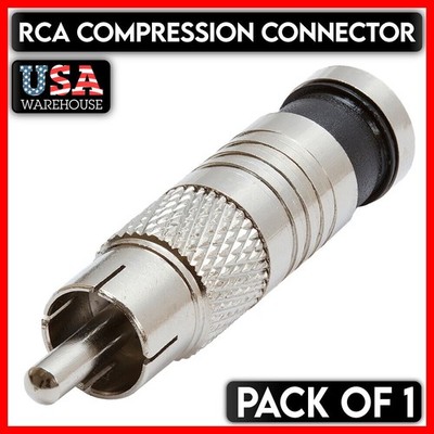 Compression RCA Connector RG6 Cable Coaxial Audio Video Cable Connector CCTV