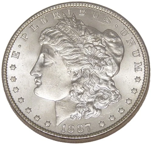 1887 Morgan Silver Dollar Philadelphia Mint BU Uncirculated Lustrous Coin