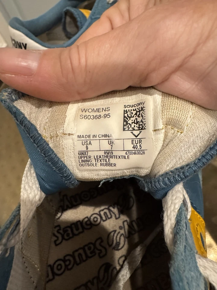 Saucony Wms Jazz Original Vintage “Teal Yellow” Sneakers Sz 9 / 40.5 s60368-95 - Image 4 of 4