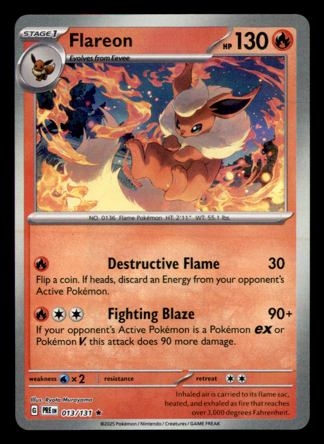 Flareon (Poke Ball Pattern) Rare SV: Prismatic Evolutions 013/131 NM