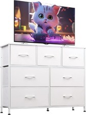 7 Drawer Dresser TV Stand, Dressers for Bedroom, Fabric Storage Tower, Hallway