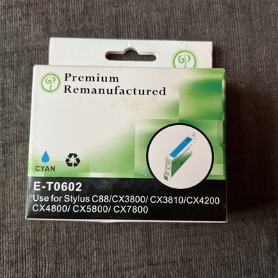 Green Project E-T0602 Cyan Ink Cartridge Replaces Epson T060220 c88 cx3800 