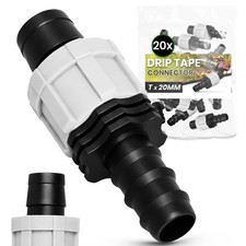 20x Steckverbinder Tx20mm Tropfband Anschluss Tropfschlauch Kupplung Bewässerung
