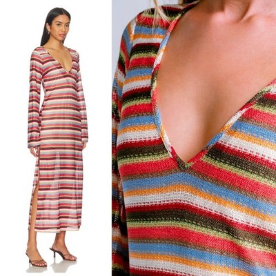 Show Me Your Mumu Staycation Cover-up Sunkissed Stripe Womens Medium Swim Cover