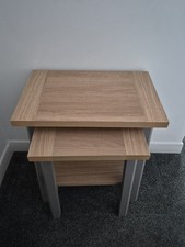 Next Nest of Tables Solid Oak Veneer Set - Excellent Condition Collection Only