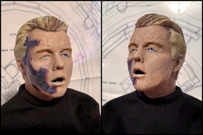 1/6 Scale Star Trek Custom Head Sculpt, Painted Captain Pike Menagerie