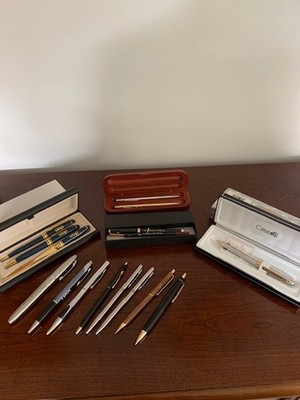LOT OF 15 BALLPOINT QUALITY METAL TWIST PENS LETTER OPENER CROSS COLIBRI NEW