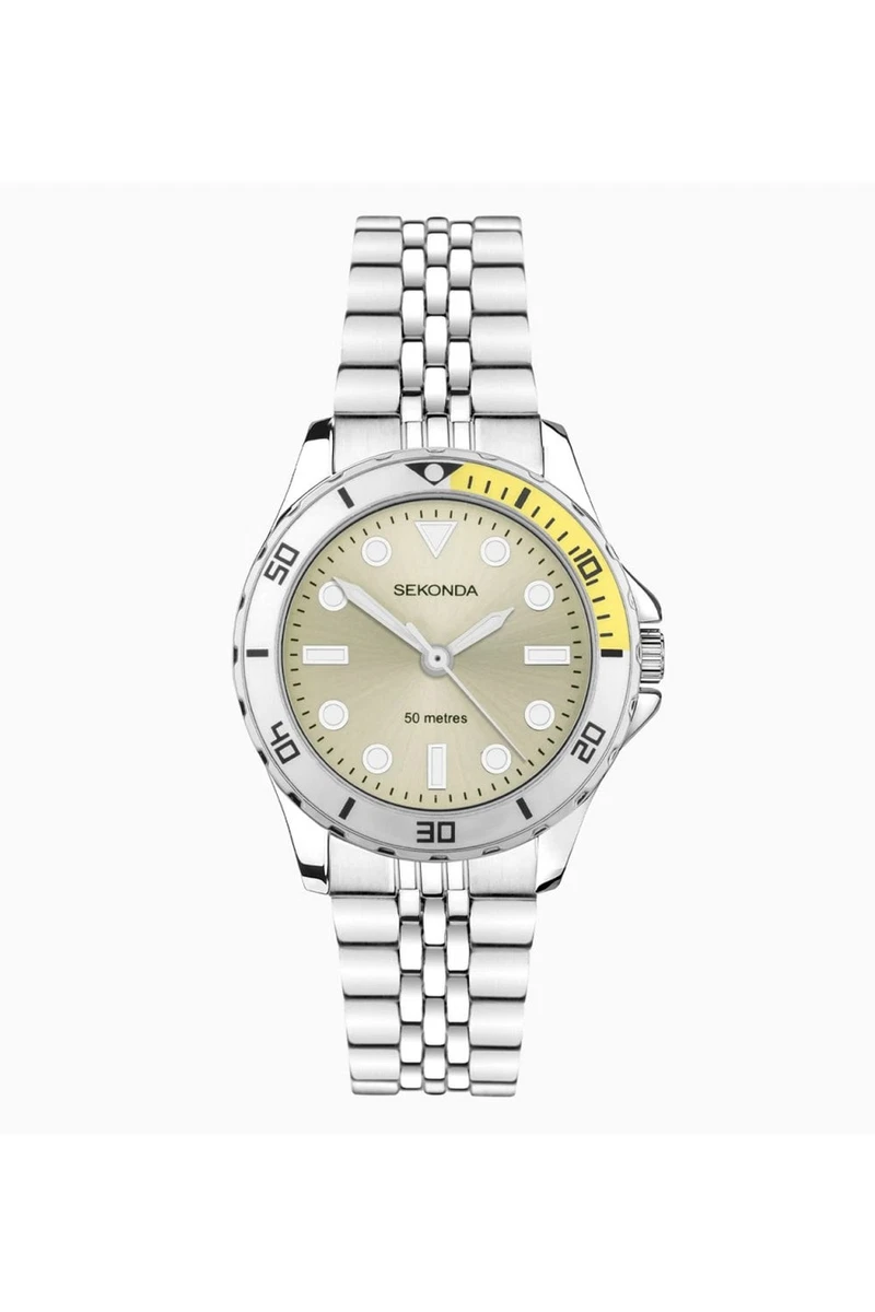 Montre Bracelet Sekonda Quartz Résistante à L'eau 5 ATM - Cadran Et Bracelet Argentés, Neuf Sans étiquette