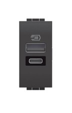 BTICINO Livinglight  LL - CARICATORE USB TIPO A+C 1M ANTRACITE  L4191AC