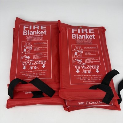 4 Pack Large FIRE BLANKET, Fire Extinguishing Blanket 1x1 Meter