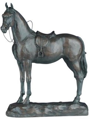 Hand-Cast Ebony English Riding Horse Sculpture by Worthington
