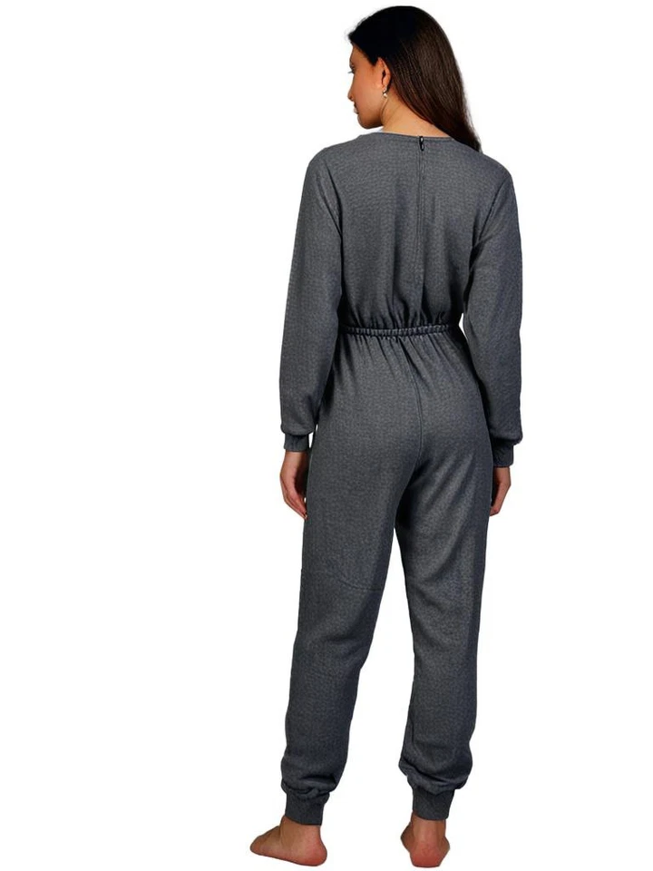 Mono para mujer talla UK 16 gris Boohoo manga larga bolsillos cremallera trasera PVP £65 Foto 4 de 4