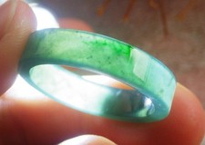 Video Certified Green Natural A JADE Jadeite Rectangle RING USA. 11    725292