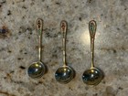 Soviet 875 Silver Gilt Enamel Spoons Set of 3 – Mint Condition USSR Vintage