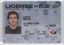 2023 Upper Deck Team Canada Juniors License to Ice Thomas Milic #LI-35 0d9g