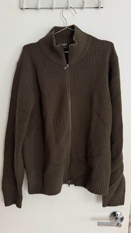 Todd Snyder green merino wool zip up cardigan size L