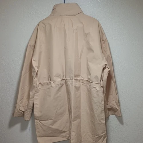PUMA Pronounce Men's Beige Mid-Length Jacket Size L Stand-Up Collar Hidden Hood image 2