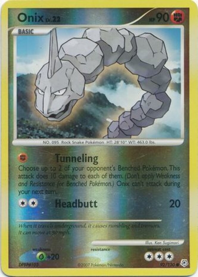 Onix - 92/130 - Common - Reverse Holo - NM - Diamond and Pearl