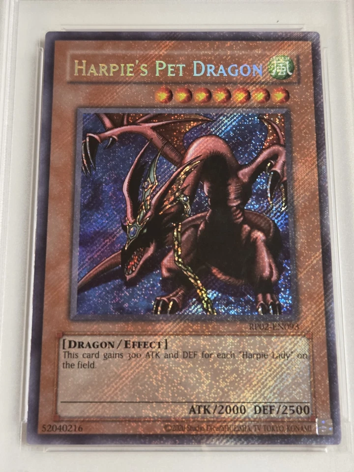 Harpie's Pet Dragon RP02-EN093 PSA 8 Yugioh Retro Pack 2 Secret Rare Foil Bleed - Image 2 of 3