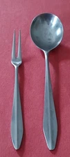 Norstaal INKA 12-12 Stainless Sugar Spoon & 2 Tine Lemon Fork Norway Coreling