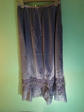 Vintage Navy Blue Half Slip Nylon W/Lace Trim Small Excellent