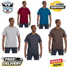 3 Pack Of Gildan G500 Men's Short Sleeve Heavy Cotton Plain Blank Casual T-Shirt