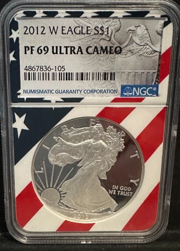 2012-W Silver American Eagle PF69 ULTRA CAMEO Flag Core