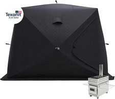 Outdoor Sauna Tent with Wood Burning Stove, 4-6 Person Portable Sauna Tent, 8.2