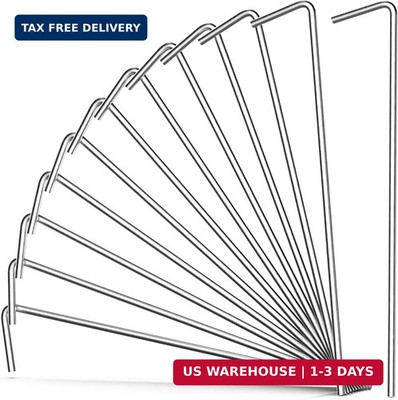 Durable Galvanized Tent Stakes - 12 Metal Anchors for Windy Outdoor Settings