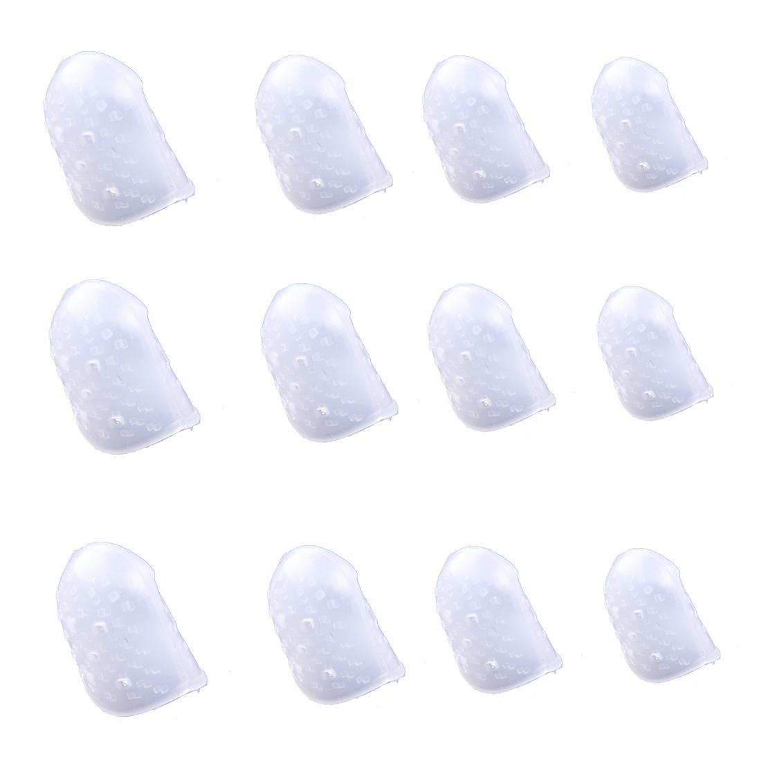12X Clear Guitar Ukulele Silicone Finger Fingertip Guards Picks Protector rt