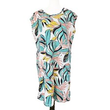 T by Talbots Leaf Print Terry Mini Shift Dress
