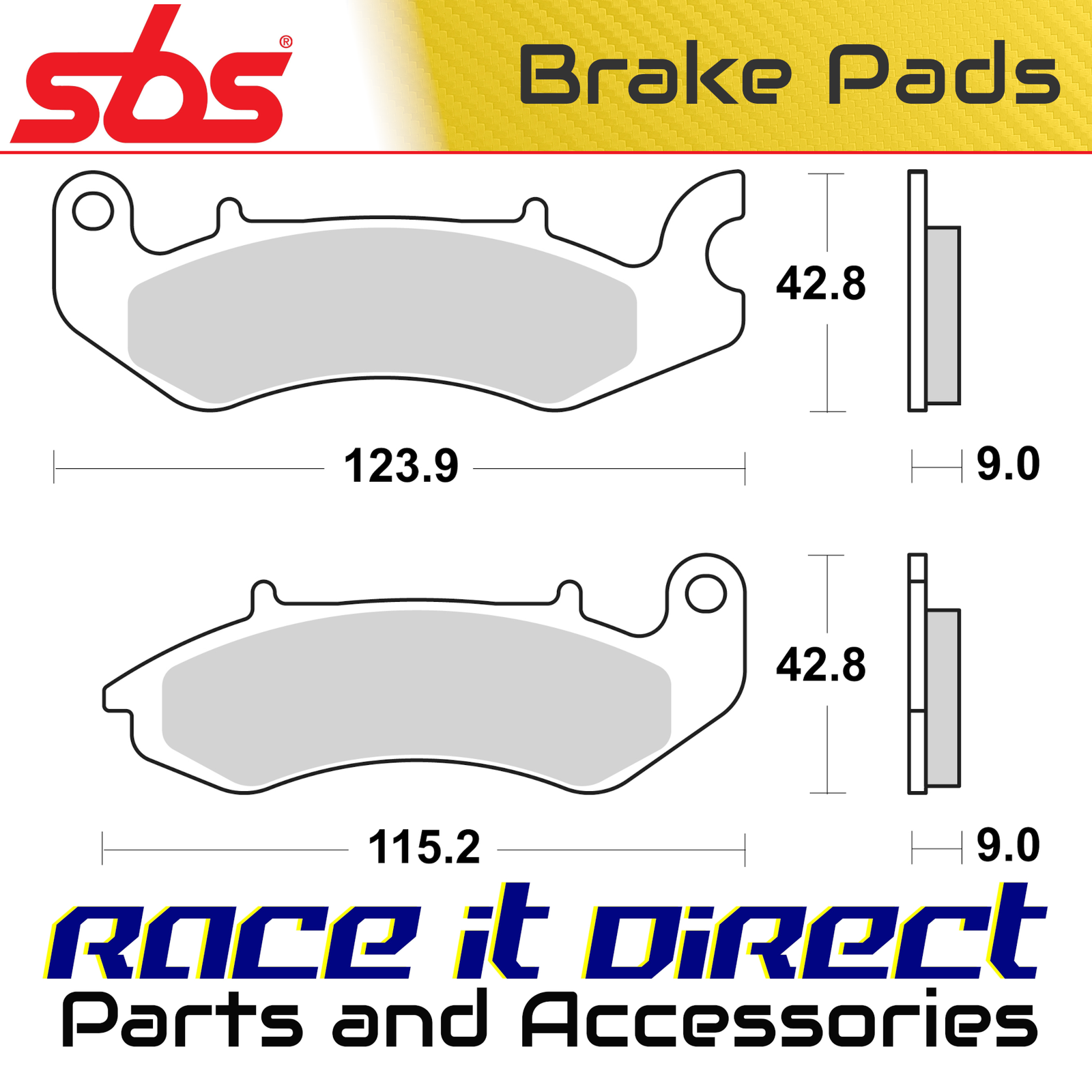 SBS 234HF BRAKE PADS ORGANIC